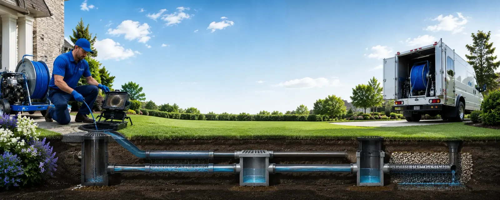 Outdoor drain cleaning information for New London, OH